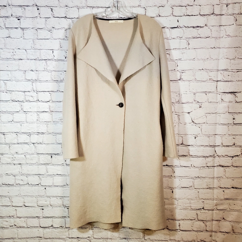 LANIUS 100% VIRGIN WOOL LONG COAT Size 42 Large